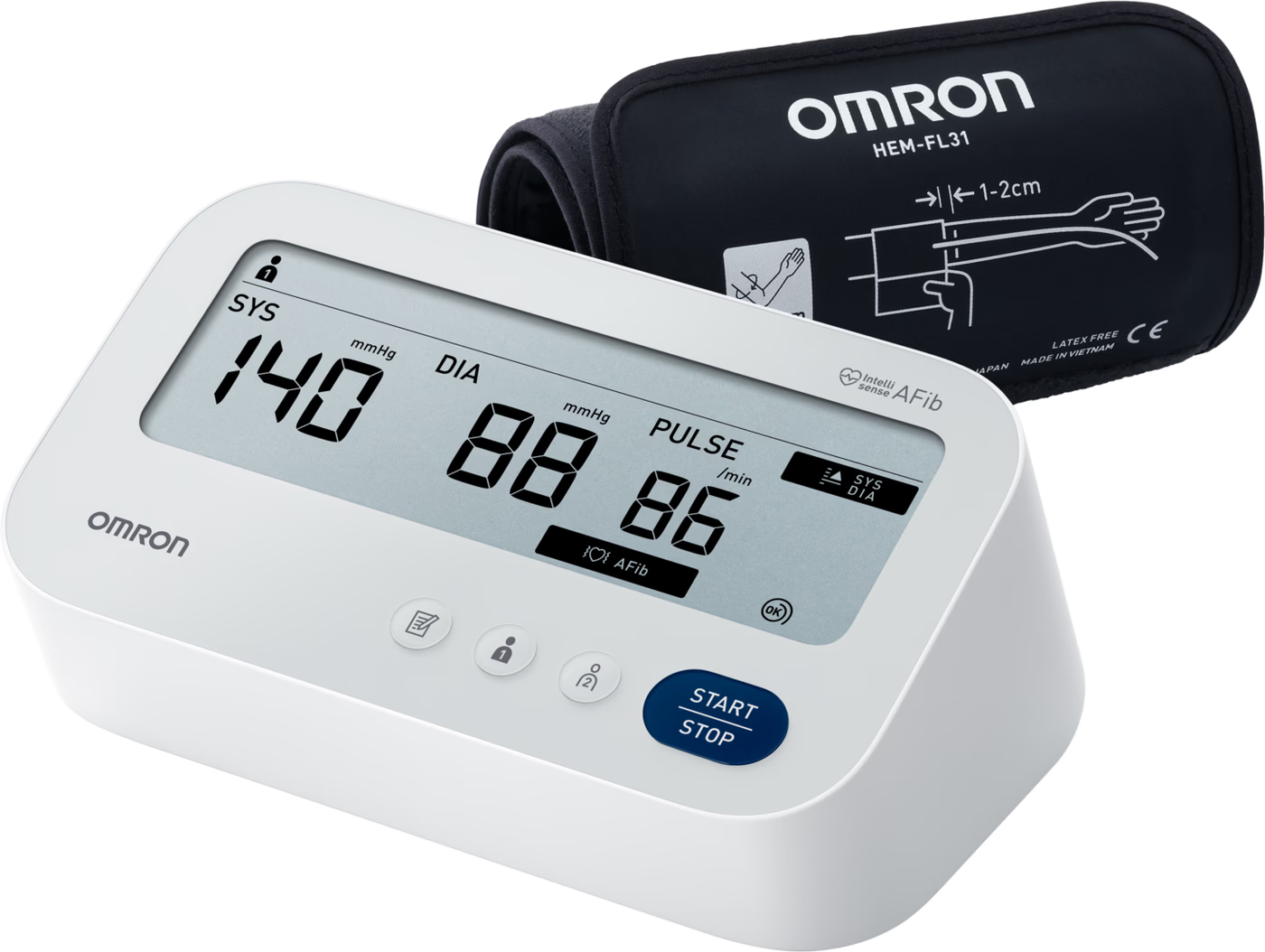 omron-x3-comfort-afib-tensiometru-braț-validat-clinic-detectare-fibrilație-atrială-detaliu